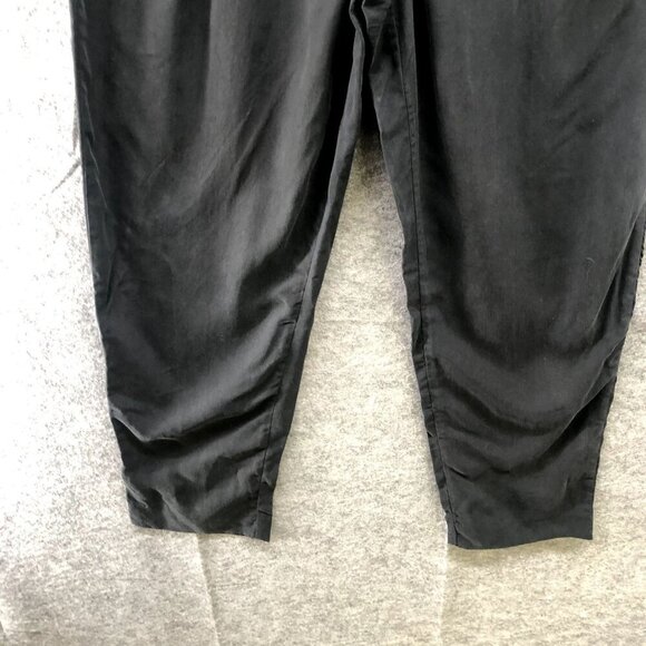 Anthropologie High Rise Tapered Pants Womens S Black Buckle Front Relaxed Modal - Picture 4 of 10